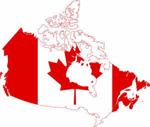 canada, flag, map