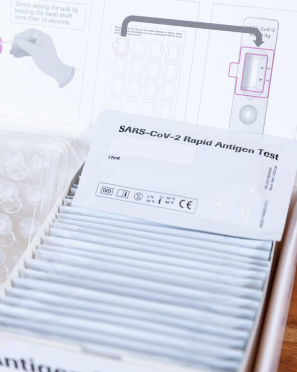 Roche SARS-CoV-2 Rapid Antigen Test box of tests