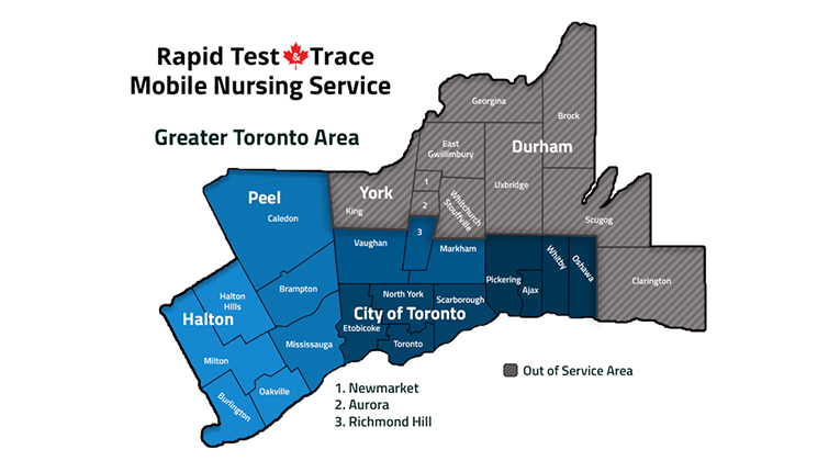 Map of Mobile Nursing Service Zone