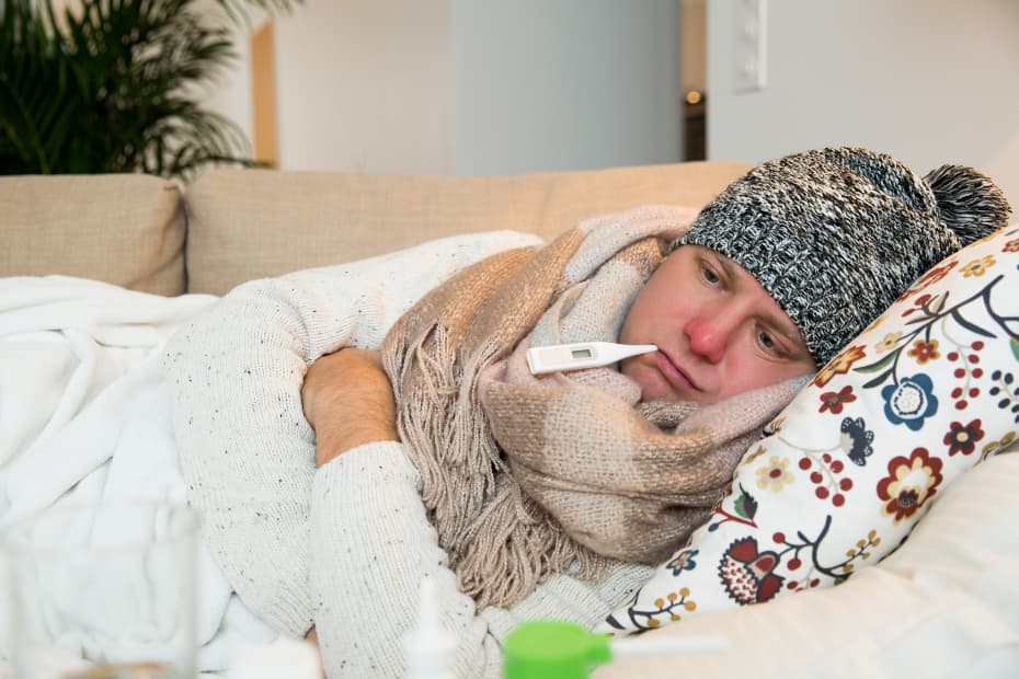 Man with flu