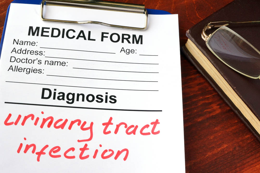 Medical form with diagnosis Urinary tract infection